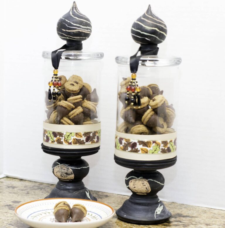 Holiday Apothecary Jar and Acorn Cookies
