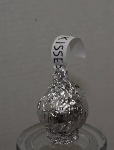 Wrap the finial with Aluminum Foil and Insert the Paper Strip, Valentines Apothecary Jar