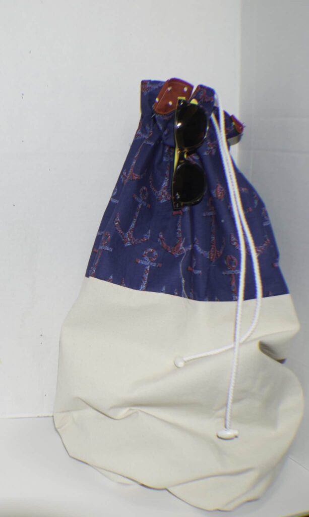 Finished Drawstring Beach Bag Sew a drawstring Beach Bag