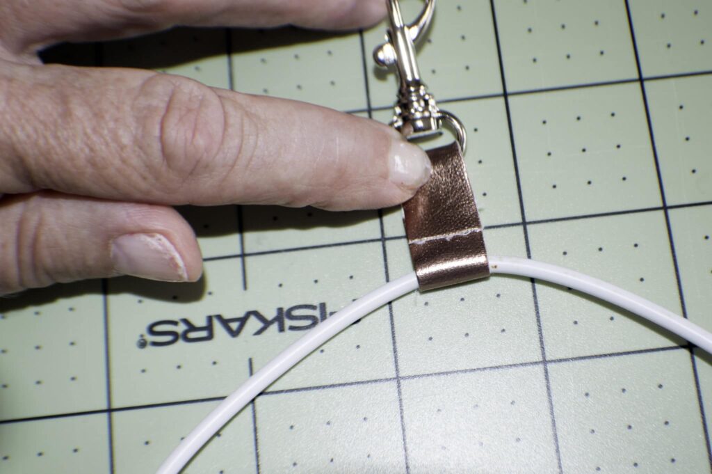 Fold the USB and the Swivel Clip Through the Leather Tassel USB Key Chain