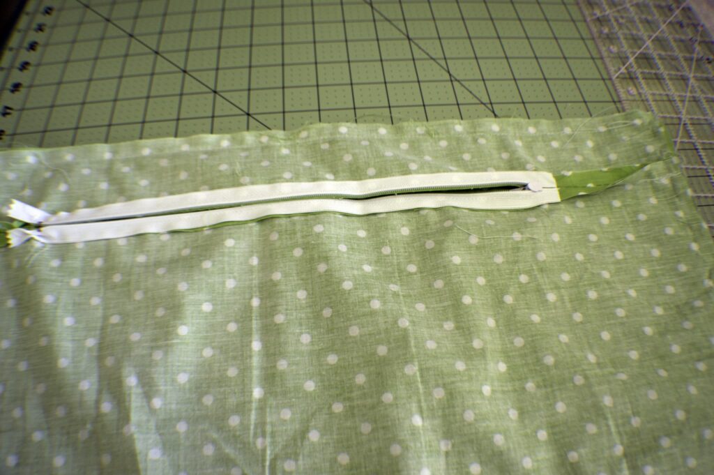 Sew around the perimeter Make a zippered flanged pillow