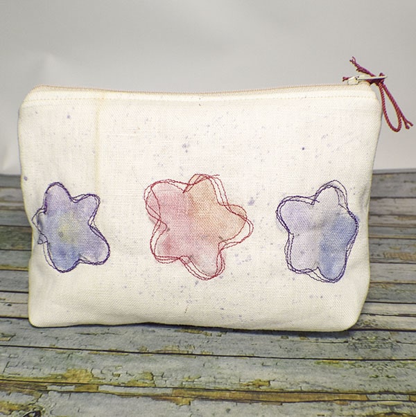How to make a water color zipper pouch