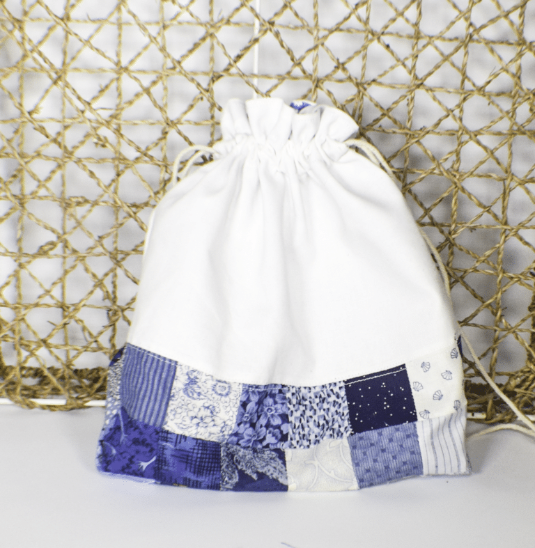 How to Make a Patchwork Drawstring Bag