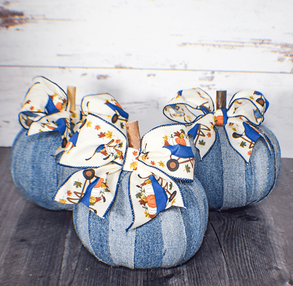 How to Make an Upcycled Jeans and Dollar Tree Pumpkin